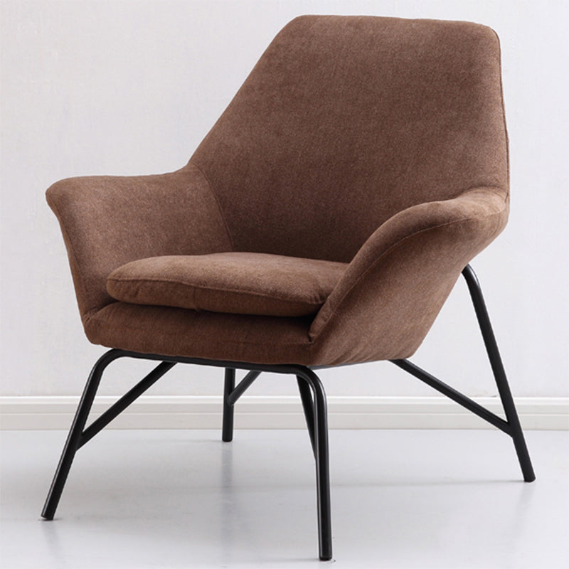 33.46" L x 30.70" W x 34.64" H Linen Accent Chair Flared Arms Lounge Chair Light Coffee Clearhalo 'Accent Chairs' 'accent_chairs' 'Chairs & Seating' 'furn' 'furn_accent_chairs' 'Furniture' 'furniture_accent_chairs' 'Living Room Furniture' 4994186