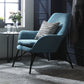 33.46" L x 30.70" W x 34.64" H Linen Accent Chair Flared Arms Lounge Chair Light Blue Clearhalo 'Accent Chairs' 'accent_chairs' 'Chairs & Seating' 'furn' 'furn_accent_chairs' 'Furniture' 'furniture_accent_chairs' 'Living Room Furniture' 4994192