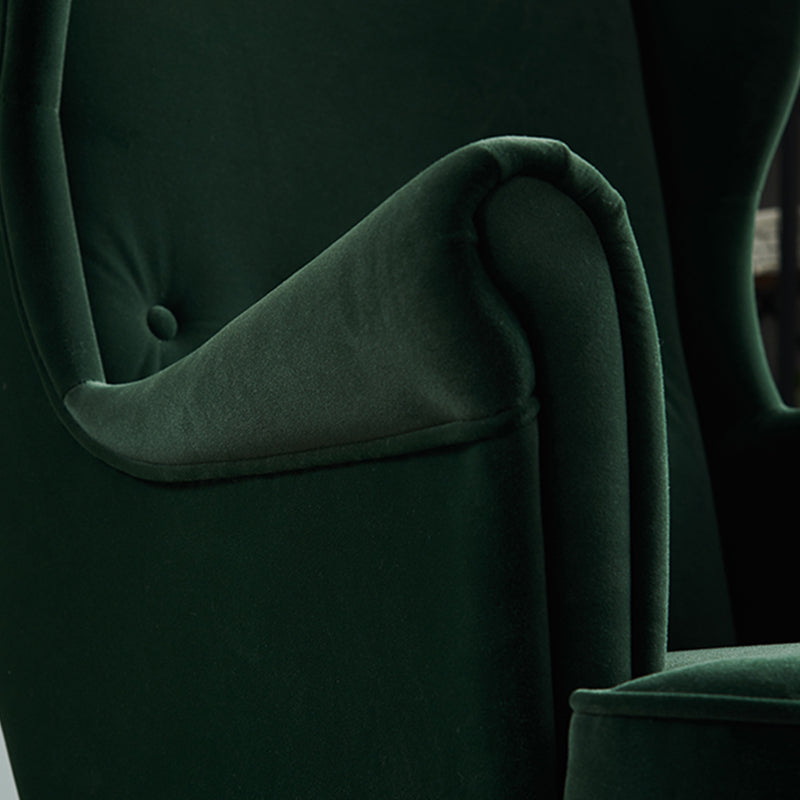 30.70" L x 37.79" W x 39.76" H Fabric Wingback Chair Metal Four Leg Accent Chair Clearhalo 'Accent Chairs' 'accent_chairs' 'Chairs & Seating' 'furn' 'furn_accent_chairs' 'Furniture' 'furniture_accent_chairs' 'Living Room Furniture' 4994203