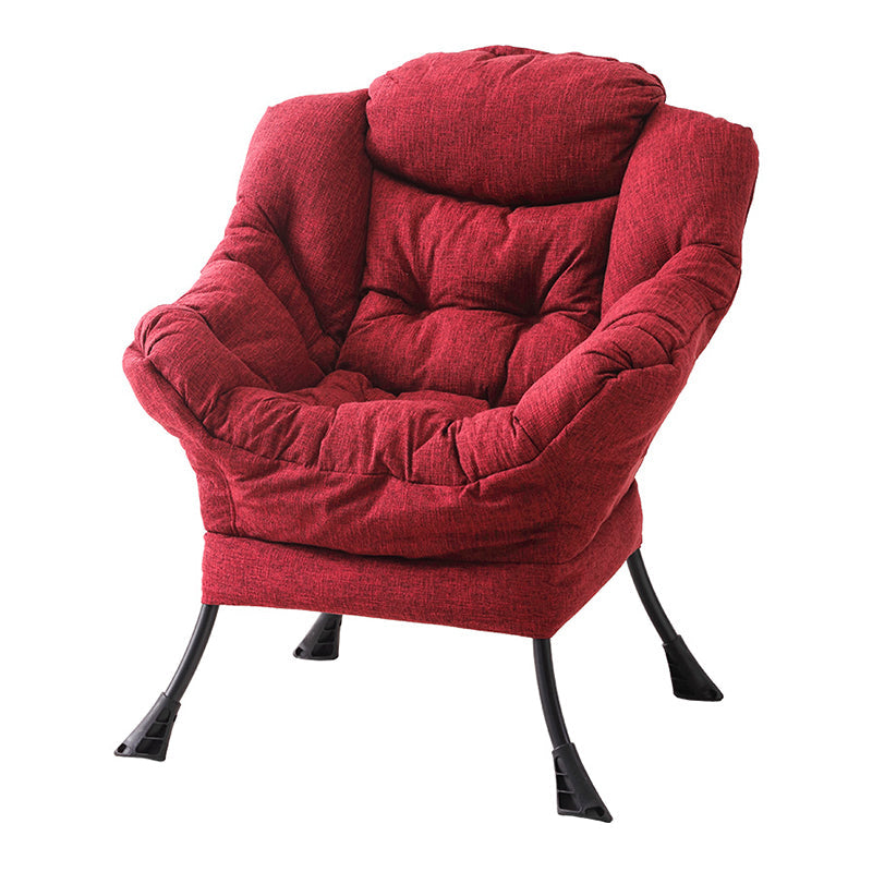 Faux Leather/Faux Fur Chair 31.4" L x 25.5" W x 35.4" H Arms Included Chair Red Without Ottoman Clearhalo 'Accent Chairs' 'accent_chairs' 'Chairs & Seating' 'furn' 'furn_accent_chairs' 'Furniture' 'furniture_accent_chairs' 'Living Room Furniture' 4994223