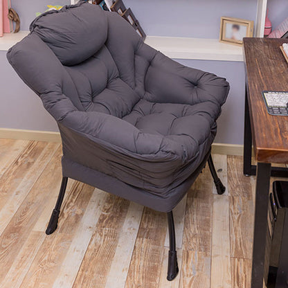 Faux Leather/Faux Fur Chair 31.4" L x 25.5" W x 35.4" H Arms Included Chair Grey Without Ottoman Clearhalo 'Accent Chairs' 'accent_chairs' 'Chairs & Seating' 'furn' 'furn_accent_chairs' 'Furniture' 'furniture_accent_chairs' 'Living Room Furniture' 4994225