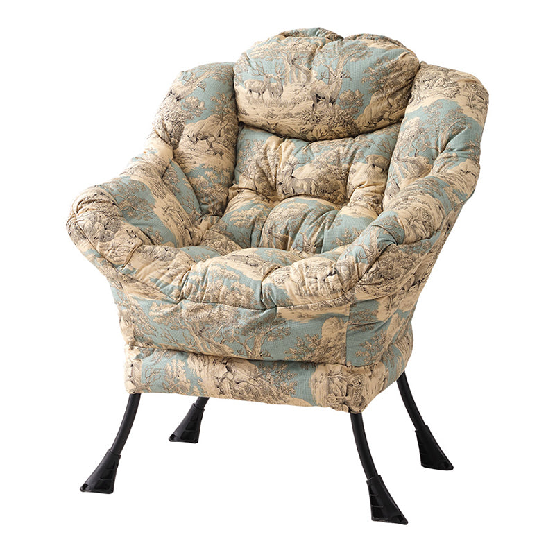 Faux Leather/Faux Fur Chair 31.4" L x 25.5" W x 35.4" H Arms Included Chair Beige-Blue Without Ottoman Clearhalo 'Accent Chairs' 'accent_chairs' 'Chairs & Seating' 'furn' 'furn_accent_chairs' 'Furniture' 'furniture_accent_chairs' 'Living Room Furniture' 4994228