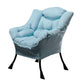 Faux Leather/Faux Fur Chair 31.4" L x 25.5" W x 35.4" H Arms Included Chair Blue Without Ottoman Clearhalo 'Accent Chairs' 'accent_chairs' 'Chairs & Seating' 'furn' 'furn_accent_chairs' 'Furniture' 'furniture_accent_chairs' 'Living Room Furniture' 4994230