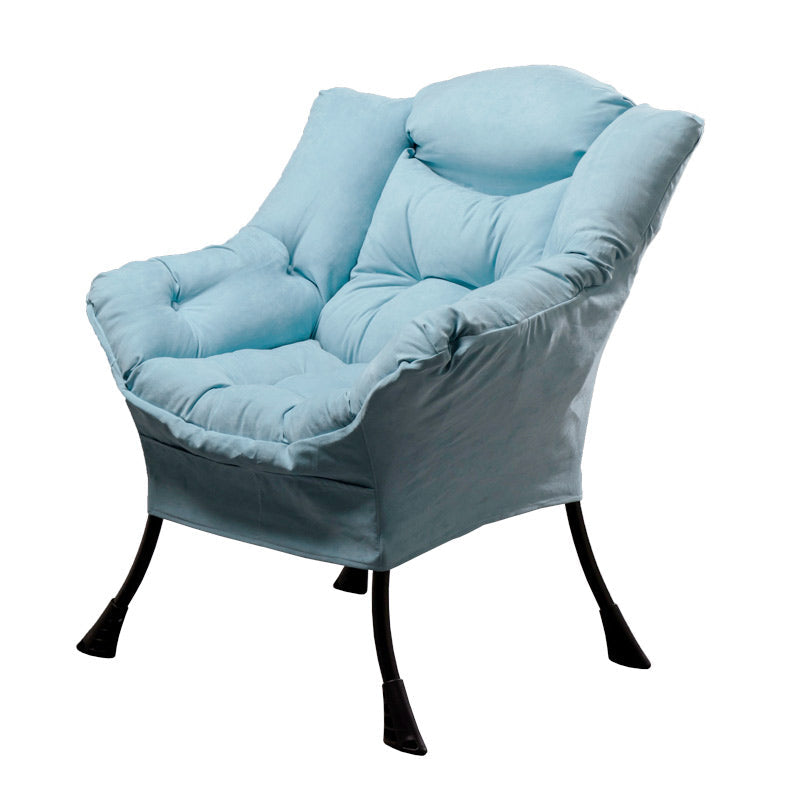 Faux Leather/Faux Fur Chair 31.4" L x 25.5" W x 35.4" H Arms Included Chair Blue Without Ottoman Clearhalo 'Accent Chairs' 'accent_chairs' 'Chairs & Seating' 'furn' 'furn_accent_chairs' 'Furniture' 'furniture_accent_chairs' 'Living Room Furniture' 4994230