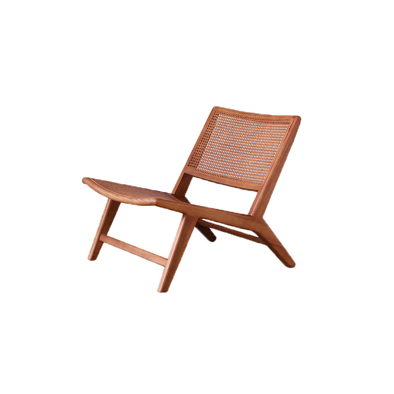 Wood Slipper Accent Chair Solid Wood Frame Armless Chair for Living Room 24"L x 28"W x 28"H Brown Clearhalo 'Accent Chairs' 'accent_chairs' 'Chairs & Seating' 'furn' 'furn_accent_chairs' 'Furniture' 'furniture_accent_chairs' 'Living Room Furniture' 4994256