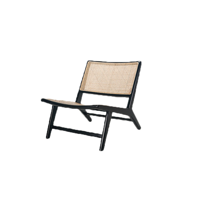 Wood Slipper Accent Chair Solid Wood Frame Armless Chair for Living Room 24"L x 28"W x 28"H Black Clearhalo 'Accent Chairs' 'accent_chairs' 'Chairs & Seating' 'furn' 'furn_accent_chairs' 'Furniture' 'furniture_accent_chairs' 'Living Room Furniture' 4994258