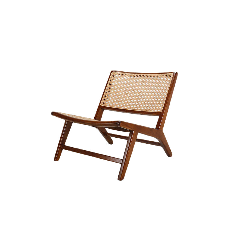 Wood Slipper Accent Chair Solid Wood Frame Armless Chair for Living Room 24"L x 28"W x 28"H Walnut Clearhalo 'Accent Chairs' 'accent_chairs' 'Chairs & Seating' 'furn' 'furn_accent_chairs' 'Furniture' 'furniture_accent_chairs' 'Living Room Furniture' 4994260