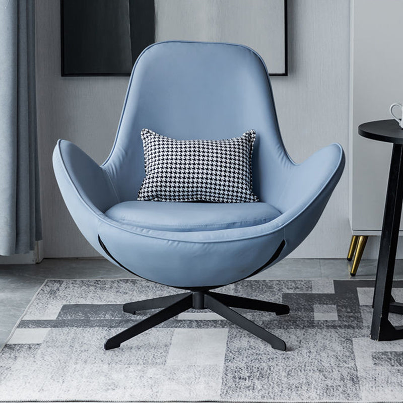 33.07" L x 30.31" W x 33.46" H Faux Leather Flared Arms Chair for Bedroom Light Blue Clearhalo 'Accent Chairs' 'accent_chairs' 'Chairs & Seating' 'furn' 'furn_accent_chairs' 'Furniture' 'furniture_accent_chairs' 'Living Room Furniture' 4994270