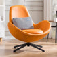 33.07" L x 30.31" W x 33.46" H Faux Leather Flared Arms Chair for Bedroom Orange Clearhalo 'Accent Chairs' 'accent_chairs' 'Chairs & Seating' 'furn' 'furn_accent_chairs' 'Furniture' 'furniture_accent_chairs' 'Living Room Furniture' 4994271