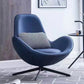 33.07" L x 30.31" W x 33.46" H Faux Leather Flared Arms Chair for Bedroom Royal Blue Clearhalo 'Accent Chairs' 'accent_chairs' 'Chairs & Seating' 'furn' 'furn_accent_chairs' 'Furniture' 'furniture_accent_chairs' 'Living Room Furniture' 4994276