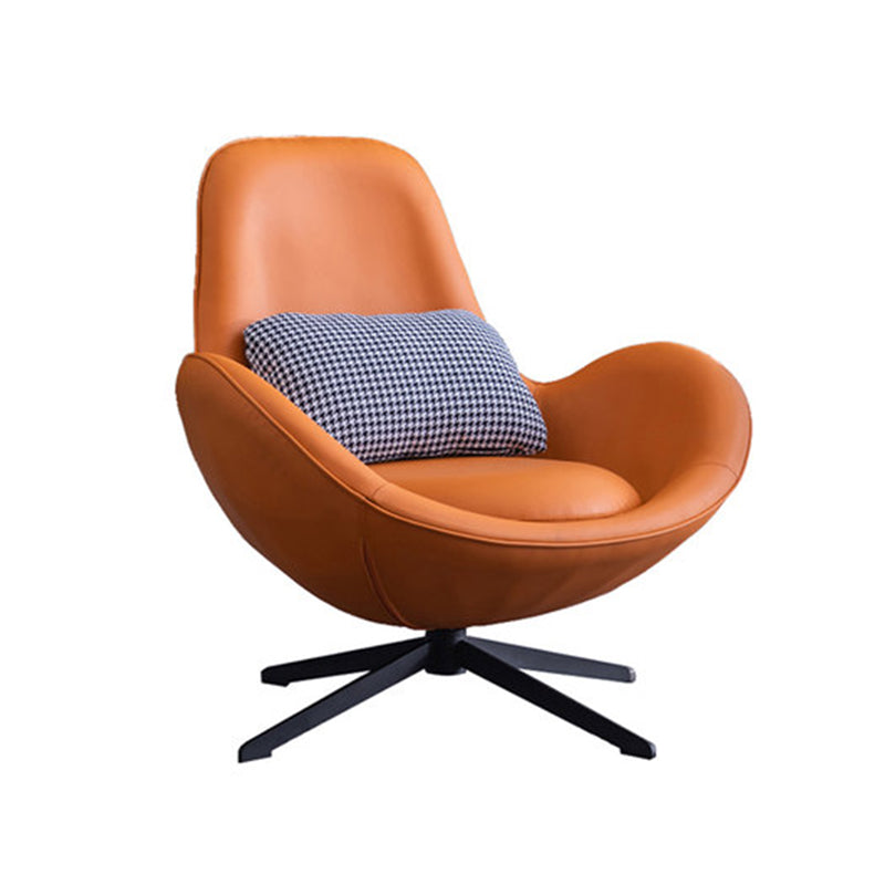 33.07" L x 30.31" W x 33.46" H Faux Leather Flared Arms Chair for Bedroom Clearhalo 'Accent Chairs' 'accent_chairs' 'Chairs & Seating' 'furn' 'furn_accent_chairs' 'Furniture' 'furniture_accent_chairs' 'Living Room Furniture' 4994279