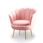 28.74" L x 28.74" W x 30.70" H Barrel Chair Sewn Pillow Back Accent Chair Pink Faux Leather Clearhalo 'Accent Chairs' 'accent_chairs' 'Chairs & Seating' 'furn' 'furn_accent_chairs' 'Furniture' 'furniture_accent_chairs' 'Living Room Furniture' 4994296