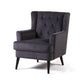 29.5"Wide Velvet/Cotton Blend Arm Chair with Basic Four Leg and Tufted Back Black Clearhalo 'Accent Chairs' 'accent_chairs' 'Chairs & Seating' 'furn' 'furn_accent_chairs' 'Furniture' 'furniture_accent_chairs' 'Living Room Furniture' 4994304