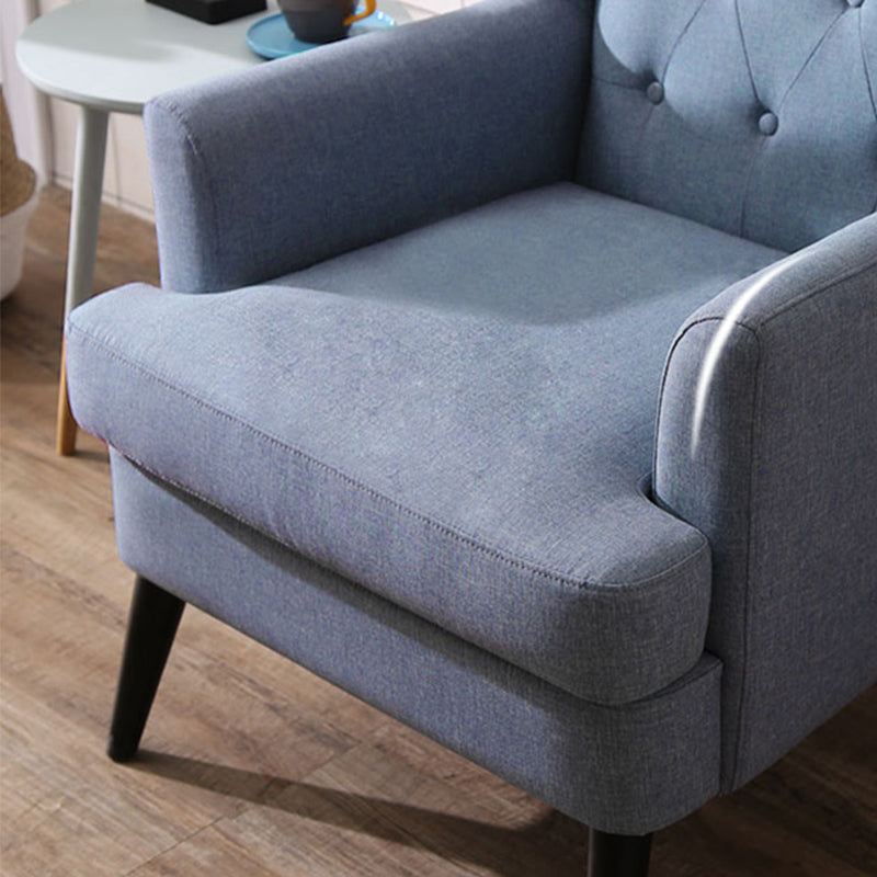 29.5"Wide Velvet/Cotton Blend Arm Chair with Basic Four Leg and Tufted Back Clearhalo 'Accent Chairs' 'accent_chairs' 'Chairs & Seating' 'furn' 'furn_accent_chairs' 'Furniture' 'furniture_accent_chairs' 'Living Room Furniture' 4994314