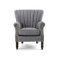 Modern 29.5"Wide Rolled Arms Nailhead Trim Single Sofa Chair with Sewn Pillow Back Dark Gray Clearhalo 'Accent Chairs' 'accent_chairs' 'Chairs & Seating' 'furn' 'furn_accent_chairs' 'Furniture' 'furniture_accent_chairs' 'Living Room Furniture' 4994324