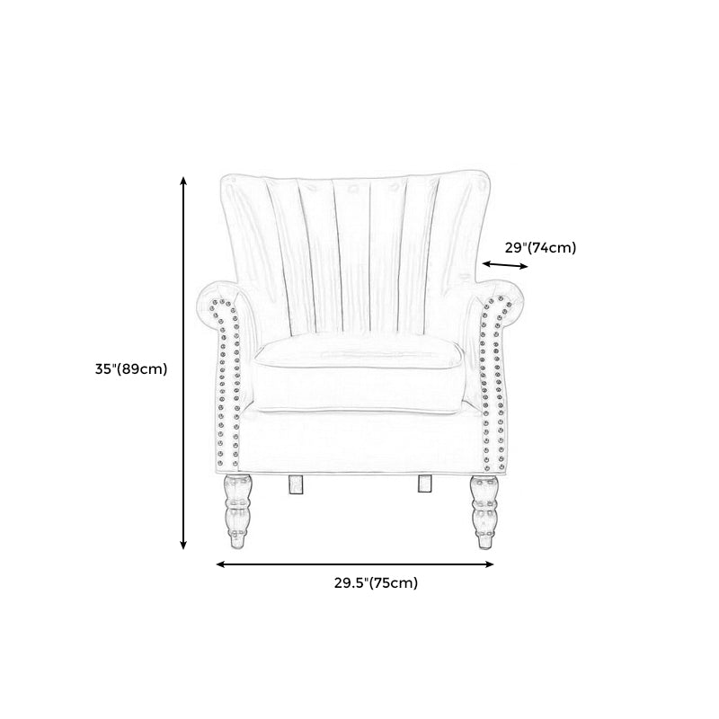 Modern 29.5"Wide Rolled Arms Nailhead Trim Single Sofa Chair with Sewn Pillow Back Clearhalo 'Accent Chairs' 'accent_chairs' 'Chairs & Seating' 'furn' 'furn_accent_chairs' 'Furniture' 'furniture_accent_chairs' 'Living Room Furniture' 4994332