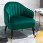 24.80" L x 29.52" W x 28.74" H Barrel Accent Chair Sloped Arm Chair for Living Room Blackish Green Velvet Clearhalo 'Accent Chairs' 'accent_chairs' 'Chairs & Seating' 'furn' 'furn_accent_chairs' 'Furniture' 'furniture_accent_chairs' 'Living Room Furniture' 4994337