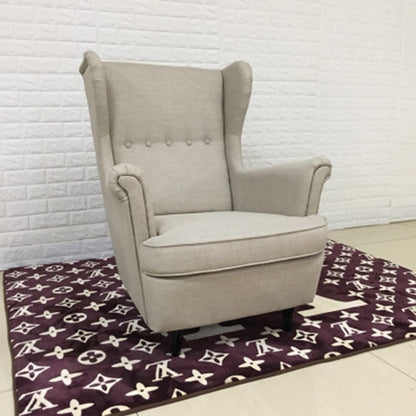 Linen Arm Chair 32.2 "L x 37.8"W x 39.8"H Solid Wood Frame Chair Khaki Clearhalo 'Accent Chairs' 'accent_chairs' 'Chairs & Seating' 'furn' 'furn_accent_chairs' 'Furniture' 'furniture_accent_chairs' 'Living Room Furniture' 4994382