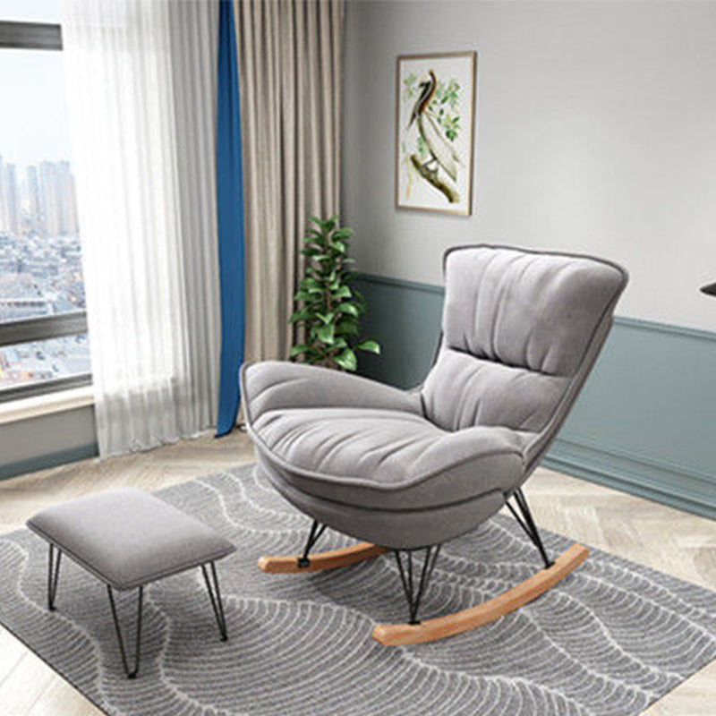 35.82" L x 39.76" W x 34.25" H Armless Lounge Chair with Ottoman for Living Room Grey Suede Clearhalo 'Accent Chairs' 'accent_chairs' 'Chairs & Seating' 'furn' 'furn_accent_chairs' 'Furniture' 'furniture_accent_chairs' 'Living Room Furniture' 4994397