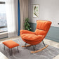 35.82" L x 39.76" W x 34.25" H Armless Lounge Chair with Ottoman for Living Room Orange Suede Clearhalo 'Accent Chairs' 'accent_chairs' 'Chairs & Seating' 'furn' 'furn_accent_chairs' 'Furniture' 'furniture_accent_chairs' 'Living Room Furniture' 4994399