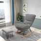 35.82" L x 39.76" W x 34.25" H Armless Lounge Chair with Ottoman for Living Room Gray Houndstooth Faux Leather Clearhalo 'Accent Chairs' 'accent_chairs' 'Chairs & Seating' 'furn' 'furn_accent_chairs' 'Furniture' 'furniture_accent_chairs' 'Living Room Furniture' 4994401