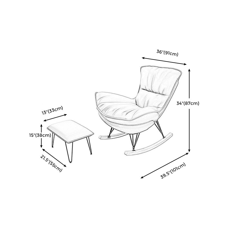 35.82" L x 39.76" W x 34.25" H Armless Lounge Chair with Ottoman for Living Room Clearhalo 'Accent Chairs' 'accent_chairs' 'Chairs & Seating' 'furn' 'furn_accent_chairs' 'Furniture' 'furniture_accent_chairs' 'Living Room Furniture' 4994411