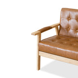 Modern 25.5"Wide PU Arm Chair with Basic Four Legs and Tufted Back Clearhalo 'Accent Chairs' 'accent_chairs' 'Chairs & Seating' 'furn' 'furn_accent_chairs' 'Furniture' 'furniture_accent_chairs' 'Living Room Furniture' 4994443