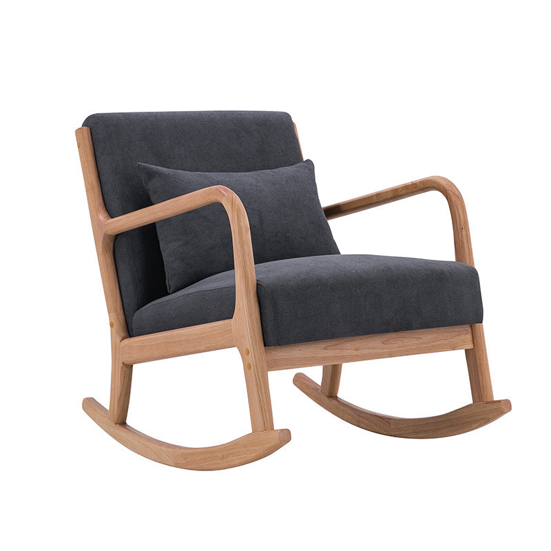 Linen Chair 25.5 " L x 32.4" W x 27.5" H Arms Included Chair for Living Room Dark Gray Clearhalo 'Accent Chairs' 'accent_chairs' 'Chairs & Seating' 'furn' 'furn_accent_chairs' 'Furniture' 'furniture_accent_chairs' 'Living Room Furniture' 4994454