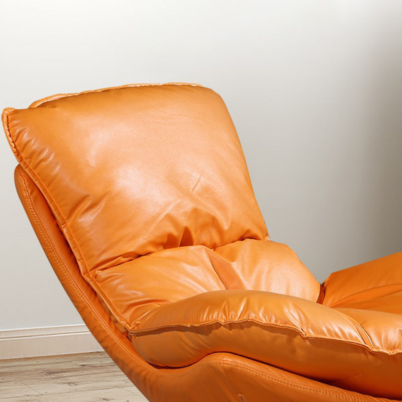 26.77" L x 37.40" W x 32.28" H Armless Upholstered Lounge Chair with Ottoman for Bedroom Clearhalo 'Accent Chairs' 'accent_chairs' 'Chairs & Seating' 'furn' 'furn_accent_chairs' 'Furniture' 'furniture_accent_chairs' 'Living Room Furniture' 4994474