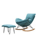 26.77" L x 37.40" W x 32.28" H Armless Upholstered Lounge Chair with Ottoman for Bedroom Blue Suede Clearhalo 'Accent Chairs' 'accent_chairs' 'Chairs & Seating' 'furn' 'furn_accent_chairs' 'Furniture' 'furniture_accent_chairs' 'Living Room Furniture' 4994475