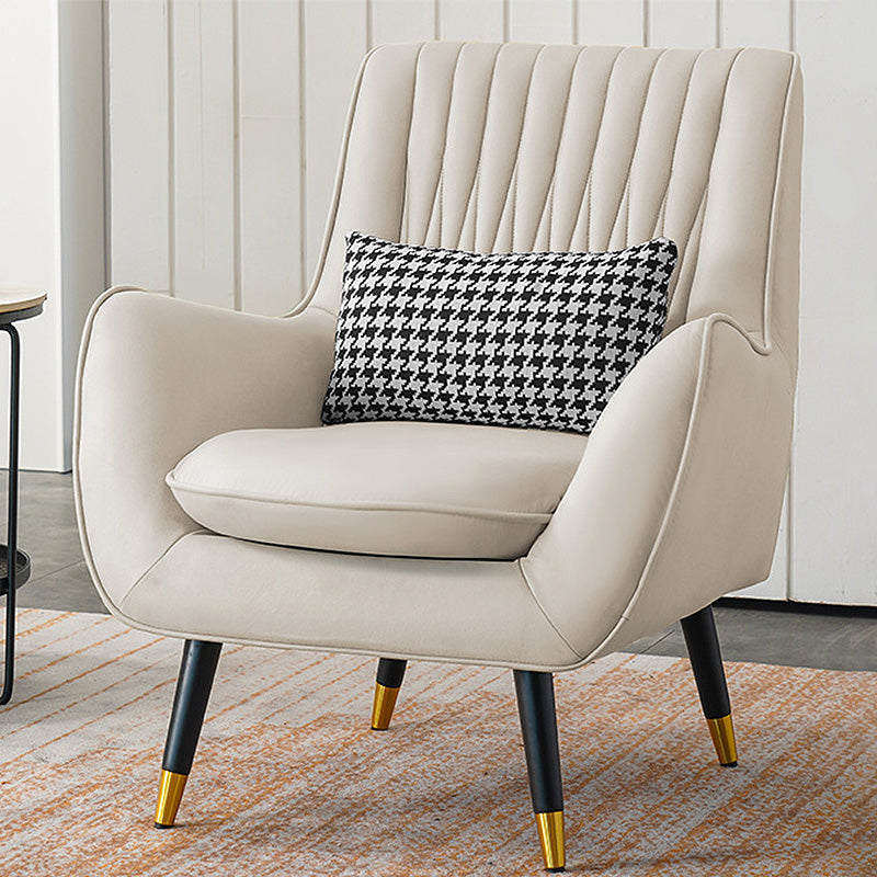 Faux Leather 31.5"W x 27.5"D x 35.4"H Armchair with Basic Four Legs for Bedroom Off-White Clearhalo 'Accent Chairs' 'accent_chairs' 'Chairs & Seating' 'furn' 'furn_accent_chairs' 'Furniture' 'furniture_accent_chairs' 'Living Room Furniture' 4994488