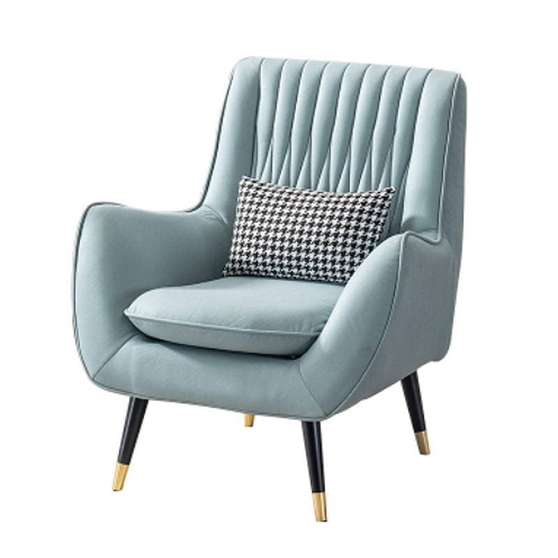 Faux Leather 31.5"W x 27.5"D x 35.4"H Armchair with Basic Four Legs for Bedroom Clearhalo 'Accent Chairs' 'accent_chairs' 'Chairs & Seating' 'furn' 'furn_accent_chairs' 'Furniture' 'furniture_accent_chairs' 'Living Room Furniture' 4994491