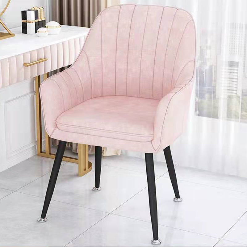 Velvet 17.7"Wide Solid Color Armchair with Basic Four Legs for Bedroom Pink Black Clearhalo 'Accent Chairs' 'accent_chairs' 'Chairs & Seating' 'furn' 'furn_accent_chairs' 'Furniture' 'furniture_accent_chairs' 'Living Room Furniture' 4994513
