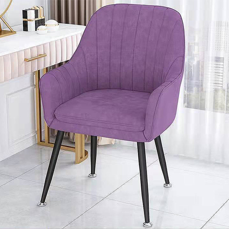 Velvet 17.7"Wide Solid Color Armchair with Basic Four Legs for Bedroom Purple Black Clearhalo 'Accent Chairs' 'accent_chairs' 'Chairs & Seating' 'furn' 'furn_accent_chairs' 'Furniture' 'furniture_accent_chairs' 'Living Room Furniture' 4994517