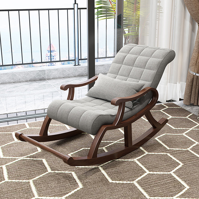 26.37" L x 59.05" W x 31.49" H Accent Chair Solid Wood Tufted Lounge Chair Light Gray Linen Clearhalo 'Accent Chairs' 'accent_chairs' 'Chairs & Seating' 'furn' 'furn_accent_chairs' 'Furniture' 'furniture_accent_chairs' 'Living Room Furniture' 4994530