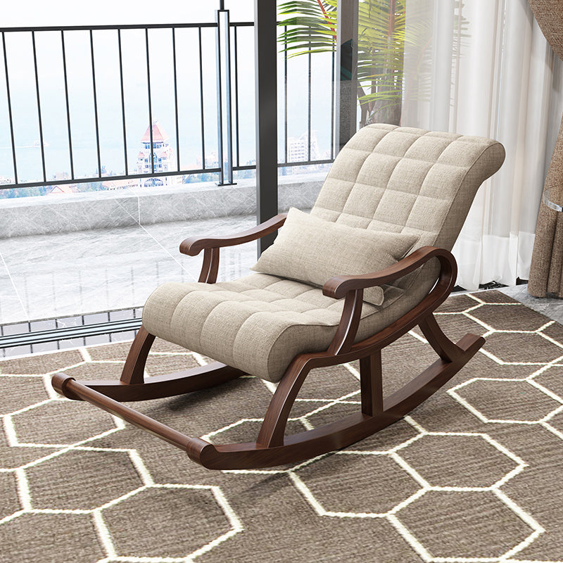 26.37" L x 59.05" W x 31.49" H Accent Chair Solid Wood Tufted Lounge Chair Off-White Linen Clearhalo 'Accent Chairs' 'accent_chairs' 'Chairs & Seating' 'furn' 'furn_accent_chairs' 'Furniture' 'furniture_accent_chairs' 'Living Room Furniture' 4994534