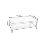 Modern Wooden 4 Legs Coffee Table with Shelf Rectangular Cocktail Table in Oak/Walnut Clearhalo 'Coffee & Accent Tables' 'Coffee Tables' 'coffee_tables' 'furn' 'furn_coffee_tables' 'Furniture' 'furniture_coffee_tables' 'Living Room Furniture' 5000827