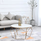 White Marble Frame 1 Coffee Table Modern Round Table for Living Room 28"L x 28"W x 18"H Gold Clearhalo 'Coffee & Accent Tables' 'Coffee Tables' 'coffee_tables' 'furn' 'furn_coffee_tables' 'Furniture' 'furniture_coffee_tables' 'Living Room Furniture' 5000865