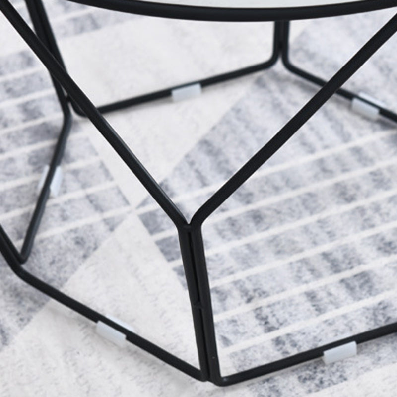 White Marble Frame 1 Coffee Table Modern Round Table for Living Room Clearhalo 'Coffee & Accent Tables' 'Coffee Tables' 'coffee_tables' 'furn' 'furn_coffee_tables' 'Furniture' 'furniture_coffee_tables' 'Living Room Furniture' 5000871