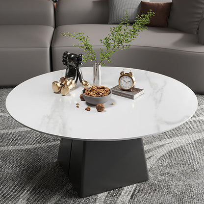 Contemporary with Casters Coffee Table Slate Pedestal Cocktail Table Clearhalo 'Coffee & Accent Tables' 'Coffee Tables' 'coffee_tables' 'furn' 'furn_coffee_tables' 'Furniture' 'furniture_coffee_tables' 'Living Room Furniture' 5000880