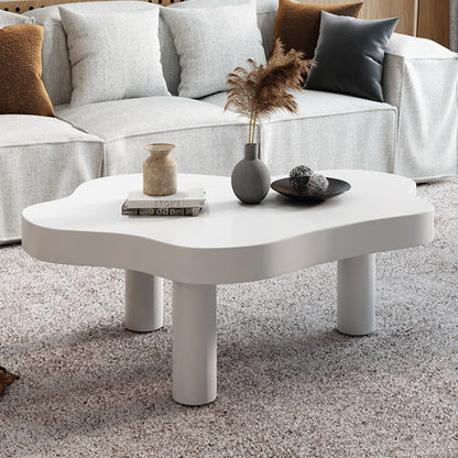 Geometric with Wood Accents Coffee Table Modern 1 Single Cocktail Table White Clearhalo 'Coffee & Accent Tables' 'Coffee Tables' 'coffee_tables' 'furn' 'furn_coffee_tables' 'Furniture' 'furniture_coffee_tables' 'Living Room Furniture' 5000892