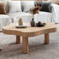 Geometric with Wood Accents Coffee Table Modern 1 Single Cocktail Table Natural Clearhalo 'Coffee & Accent Tables' 'Coffee Tables' 'coffee_tables' 'furn' 'furn_coffee_tables' 'Furniture' 'furniture_coffee_tables' 'Living Room Furniture' 5000893