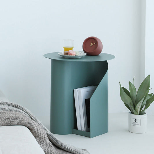 Modern Round Pedestal Coffee Table for Living Room in Pink with Storage Clearhalo 'Coffee & Accent Tables' 'Coffee Tables' 'coffee_tables' 'furn' 'furn_coffee_tables' 'Furniture' 'furniture_coffee_tables' 'Living Room Furniture' 5000939