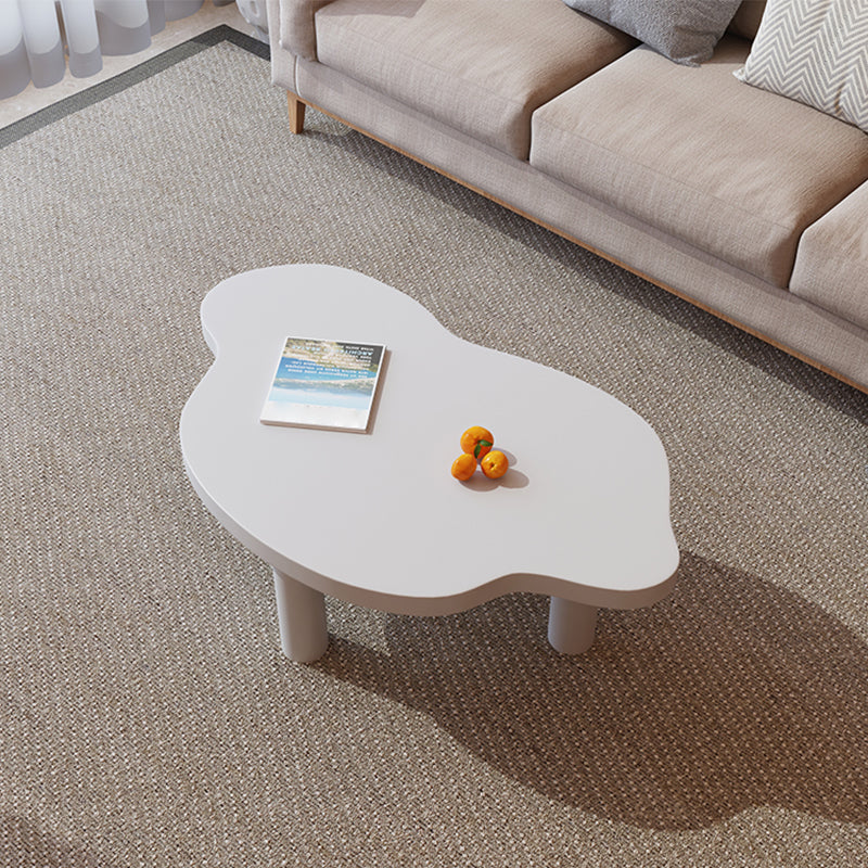Geometric White Wood Coffee Table 3 Legs Base 1 Single Cocktail Table Clearhalo 'Coffee & Accent Tables' 'Coffee Tables' 'coffee_tables' 'furn' 'furn_coffee_tables' 'Furniture' 'furniture_coffee_tables' 'Living Room Furniture' 5000969