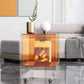 Modernism with Casters Coffee Table Acrylic 18.1'' Cocktail Table 18"L x 16"W x 22"H Orange Clearhalo 'Coffee & Accent Tables' 'Coffee Tables' 'coffee_tables' 'furn' 'furn_coffee_tables' 'Furniture' 'furniture_coffee_tables' 'Living Room Furniture' 5000982