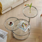 Round with Metal Accents Coffee Table Extendable Modern Glass Cocktail Table Clearhalo 'Coffee & Accent Tables' 'Coffee Tables' 'coffee_tables' 'furn' 'furn_coffee_tables' 'Furniture' 'furniture_coffee_tables' 'Living Room Furniture' 5000999