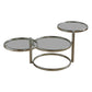 Round with Metal Accents Coffee Table Extendable Modern Glass Cocktail Table Clearhalo 'Coffee & Accent Tables' 'Coffee Tables' 'coffee_tables' 'furn' 'furn_coffee_tables' 'Furniture' 'furniture_coffee_tables' 'Living Room Furniture' 5001003