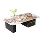 Modern Rectangular Slate Sled Coffee Table with Storage White Cocktail Table Clearhalo 'Coffee & Accent Tables' 'Coffee Tables' 'coffee_tables' 'furn' 'furn_coffee_tables' 'Furniture' 'furniture_coffee_tables' 'Living Room Furniture' 5001024