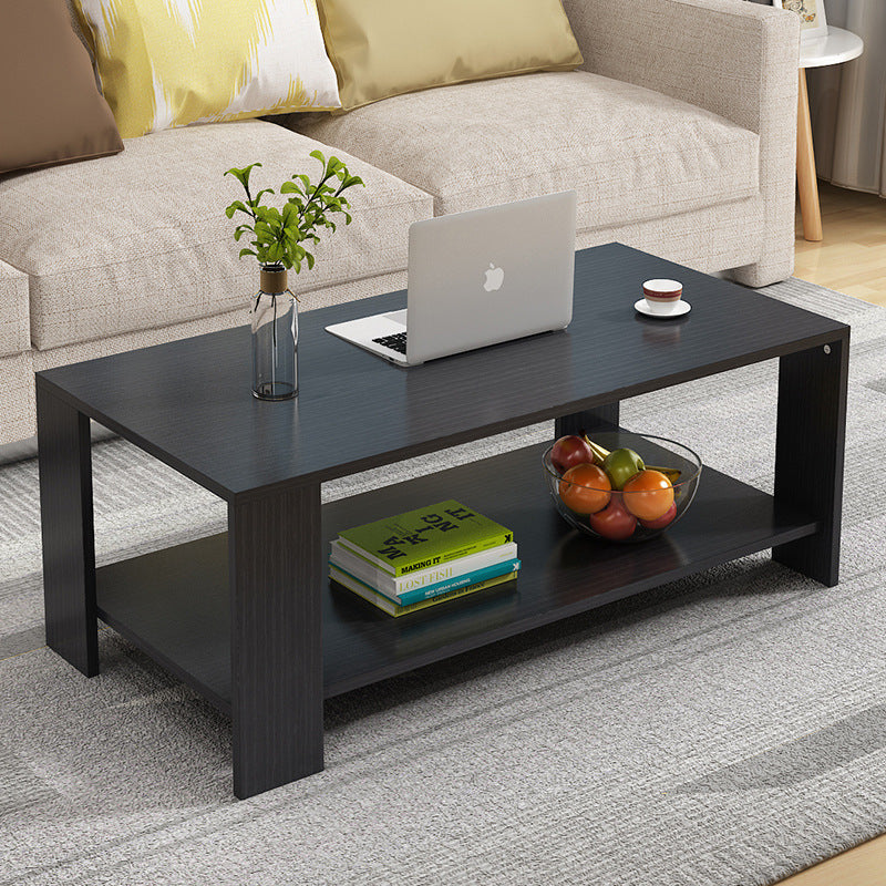 4 Legs Base Design with Storage Rack Wood-based Craft Rectangular Coffee Table Clearhalo 'Coffee & Accent Tables' 'Coffee Tables' 'coffee_tables' 'furn' 'furn_coffee_tables' 'Furniture' 'furniture_coffee_tables' 'Living Room Furniture' 5001065