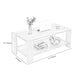 4 Legs Base Design with Storage Rack Wood-based Craft Rectangular Coffee Table Clearhalo 'Coffee & Accent Tables' 'Coffee Tables' 'coffee_tables' 'furn' 'furn_coffee_tables' 'Furniture' 'furniture_coffee_tables' 'Living Room Furniture' 5001072